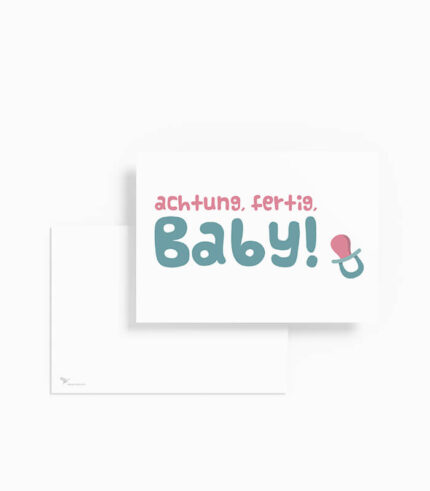 Karte Achtung, fertig, Baby!