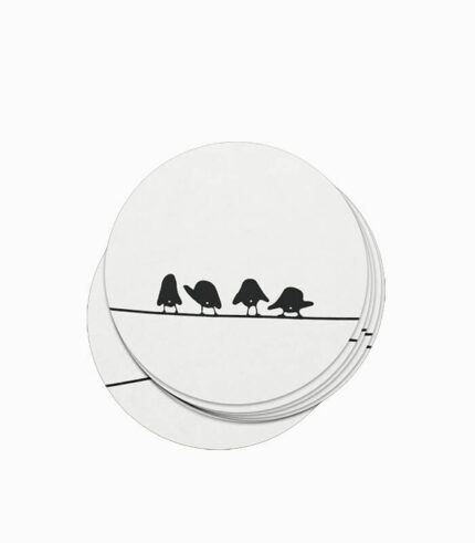 Sticker Vögel hinten weiss