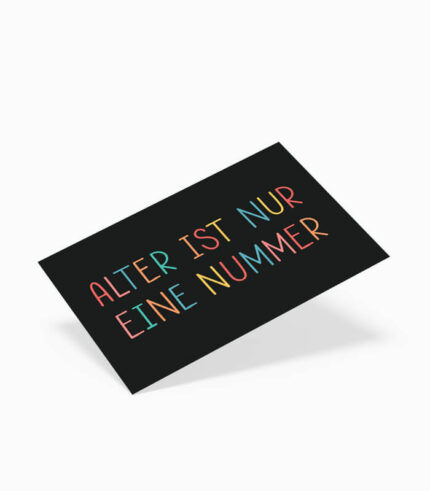 Karte Alter ist nur eine Nummer