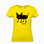 Frauen T-Shirt meow! gelb