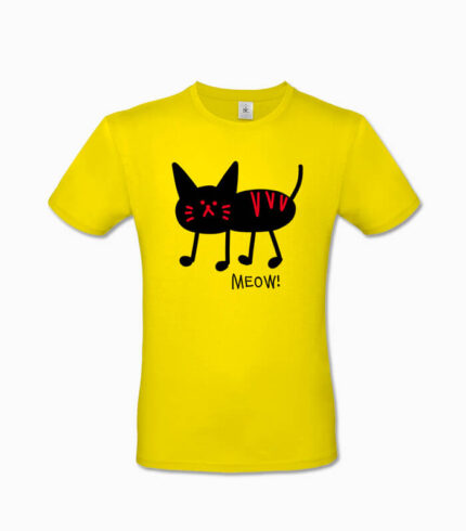 Männer T-Shirt meow! gelb