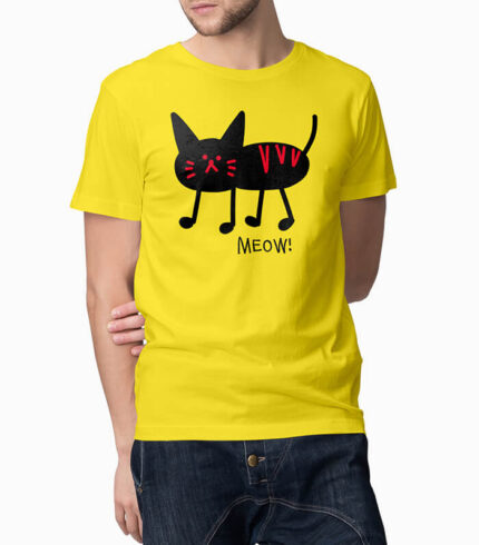 Männer T-Shirt meow! gelb