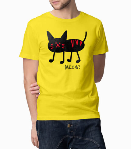Männer T-Shirt meow! gelb
