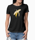 Frauen T-Shirt Banane schwarz