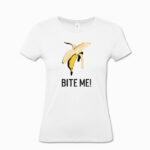 Frauen T-Shirt Bite me! weiss