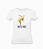 Frauen T-Shirt Bite me! weiss