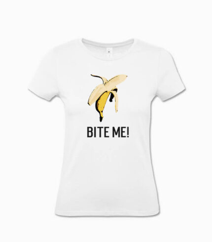 Frauen T-Shirt Bite me! weiss