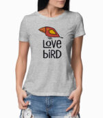 Frauen T-Shirt Love Bird grau