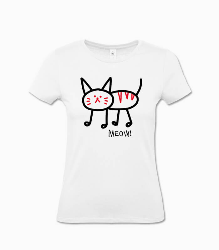 t-shirt meow frauen weiss Frauen T-Shirt meow! weiss