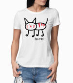 Frauen T-Shirt meow! weiss