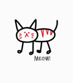 Frauen T-Shirt meow! weiss