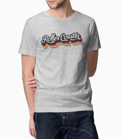 Männer T-Shirt Roller Coaster grau